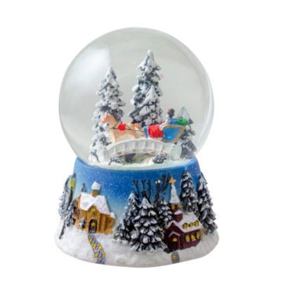 ROMAN 6.75 “Joy to the World” Lighted Christmas Holiday Snow Globe Music Box 