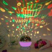 Kitcheniva Constellation Night Light Happy Birthday Lamp Moon Projector Rotating, Purple