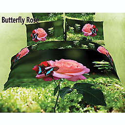 Dolce Mela DM440K Luxury Modern Floral Bedding King Duvet Cover Set