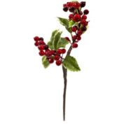 Nearly Natural Home Decorative 16"H Holly Berry Artificial Flower - Set of 6