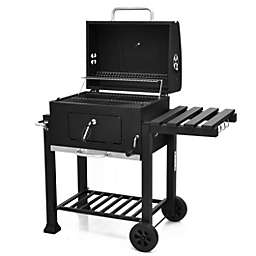 Costway-CA Outdoor Portable Charcoal Grill with Side Table