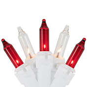 Northlight 100ct Red and Clear Mini Icicle Christmas Lights, 5.75ft White Wire