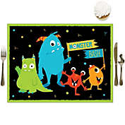 Big Dot of Happiness Monster Bash - Party Table Decorations - Little Monster Birthday Party or Baby Shower Placemats - Set of 16