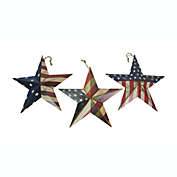 Things2Die4 Set of 3 Metal Rustic American Flag Star Wall Art Patriotic Hanging Home Decor