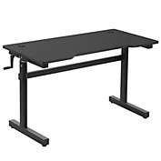 Vinsetto 47" Manual Lift Table, Height Adjustable Standing Desk with Spacious Desktop, Hand Crank, Stand up Desk for Home Office, Black