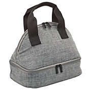 mDesign Fabric Travel Insulated Lunch Bag Tote Organizer - Gray