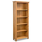 Stock Preferred 5-Tier Solid Oak Wood Bookcase