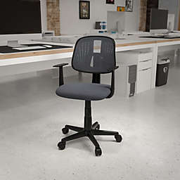 Flash Furniture Mid-Back Gray Mesh Swivel Task Office Chair with Pivot Back and Arms, BIFMA Certified