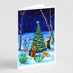 Caroline's Treasures Corgi Christmas Peace Greeting Cards and Envelopes Pack of 8 7 x 5