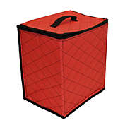 Northlight 48ct Red and Black Quilted Zip Up Christmas Ornament Storage Tub