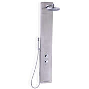 Slickblue 55 Inch Brushed Stainless Steel Shower Panel with Hand Shower