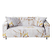 Infinity Merch 1 Seater Stretch Sofa Covers Protector White Marble