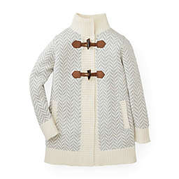 Hope & Henry Girls' Toggle Sweater Cardigan (Gray Herringbone, 6-12 Months)