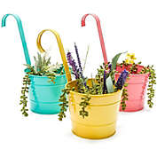 Juvale Metal Bucket Planter, Hanging Planters (3 Colors, 6 in., 3 Pack)