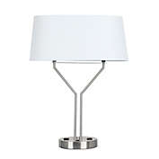 Kingston Living 26.75" Metallic Silver Table Lamp with USB