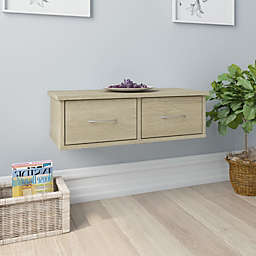 vidaXL Wall-mounted Drawer Shelf Sonoma Oak 23.6