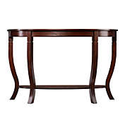 Southern Enterprises 48" Brown Classic Style Demilune Console Table with Shelf