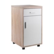 Winsome Kenner Mobile Storage Cabinet with 1 Drawer - Reclaimed Wood,White