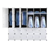 Infinity Merch Multi 30 Cubes Stackable Cube Storage DIY Plastic Modular Closet White