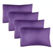 CGK Unlimited Pillowcase Set of 4 Soft Double Brushed Microfiber - King - Purple