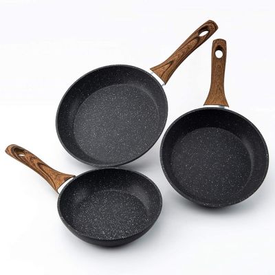 RAINBEAN 3-Piece Aluminum Non-Stick Induction Frying Pan Set