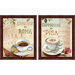 Metaverse Art Cafe in Europe by Lisa Audit 9-Inch x 11-Inch Framed Wall Art (Set of 2)