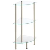 mDesign Glass/Metal Household Corner Organizer Shelf