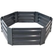 Sunnydaze Galvanized Steel Raised Bed - 40-Inch Hexagon - Dark Gray