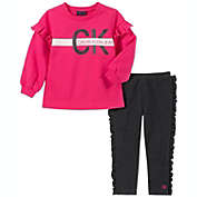 Calvin Klein Little Girls 2-Pc. Sweatshirt & Leggings Set Pink Size 6