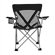 Travel Chair Folding Adjustable Arm Teddy Steel with Cup Holder - Black