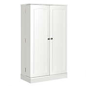 Slickblue 2-Door Kitchen Storage Cabinet Pantry Cabinet with 6 Adjustable Shelves-White