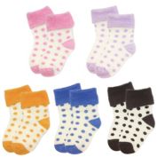 Wrapables Polka Dot Baby Socks, Set of 5