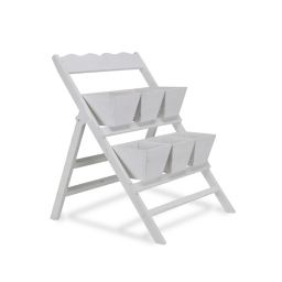 Cheungs Decorative 6 Garden Planter on Stand - White