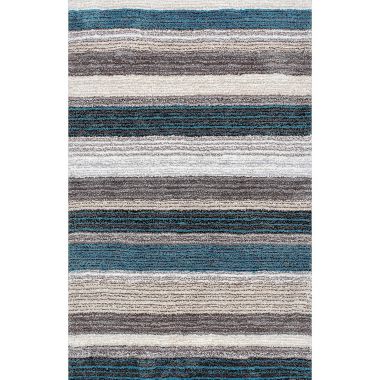 nuLOOM Drey Striped Shag Area Rug. View a larger version of this product image.