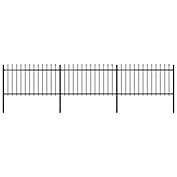 Home Life Boutique Garden Fence with Spear Top Steel 200.8"x39.4" Black