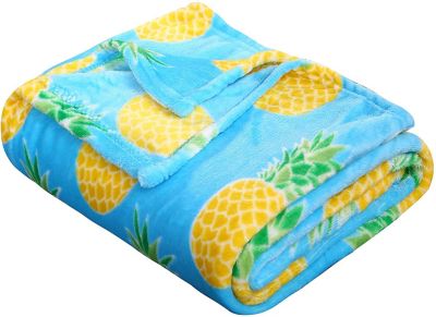 Extra Plush and Comfy Microplush Throw Blanket (50" x 60") Pineapple Fun
