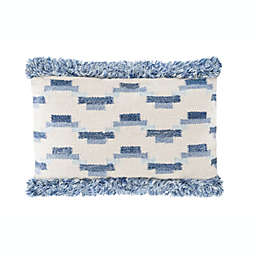 Anaya Home Indigo Blue Geometric Down Alternative 15x24 Pillow
