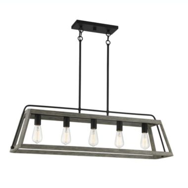 Savoy House 1-8892-5-101 Hasting 5-Light Linear Chandelier in Noblewood with Iron (10" W x 12"H). View a larger version of this product image.