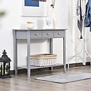 Kitcheniva Table w/ Natural Construction & Drawer Storage, Grey