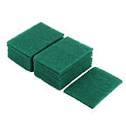 Unique Bargains Scouring Pads, Non-Scratch Scouring Sponge Scrub Pads Kitchen Bowl Dish Wash Cleaning Scrub Pad 15 Pcs Green, Great Grill Cleaner and Cast Iron Scrubber, Washable and Reusable