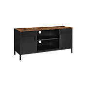 SONGMICS Black TV Stand Console with Doors