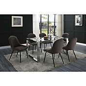 Acme Furniture ACME Abraham Side Chair, Gray Fabric & Black Finish