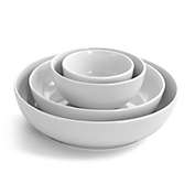 Gibson All U Need 14 Piece Round Ceramic Bowl Set in White