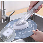 Stock Preferred Kitchen Cleaning Brush Scrubber Gray with 1 Brush & 3 Sponges
