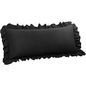 PiccoCasa Microfiber Ruffle Body Pillowcases Envelope Closure Black 20"X54"