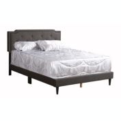 Passion Furniture Deb Dark Grey Adjustable Queen Panel Bed