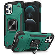 Insten Compatible with iPhone 12 Pro Case & iPhone 12 Case 6.1 inch (2020) Full Body Rugged Dual-Layer Heavy Duty Case with 360 Ring Kickstand, Anti-Scratch Anti-shock Drop Protection, Dark Green