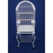 YML 20" Dometop Parrot Cage with Stand and Large Swing Out Door - White