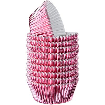 Juvale Pink Foil Cupcake Liners, Baking Cups (2 x 1 In, 200-Pack)