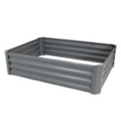 Sunnydaze Powder-Coated Steel Raised Garden Bed - 47-Inch Rectangle - Gray